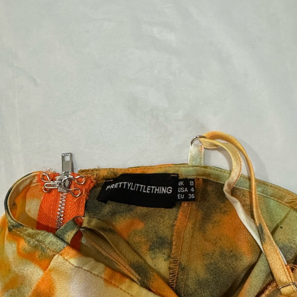 PRETTY LITTLE THING Tie-Dye Orange Top/Mid Skirt - Picture 6 of 8